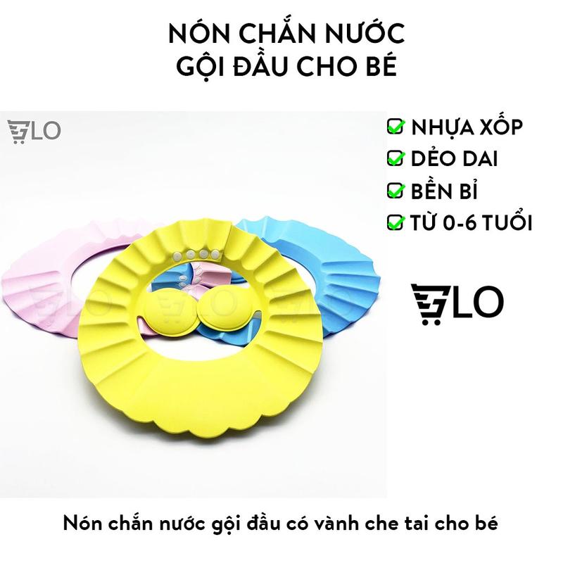  Nón Chắn Nước Gội Đầu Cho Bé Mũ Tắm Có Vành Bịt Tai Cho Bé Có Thể Điều Chỉnh Vòng Đầu 