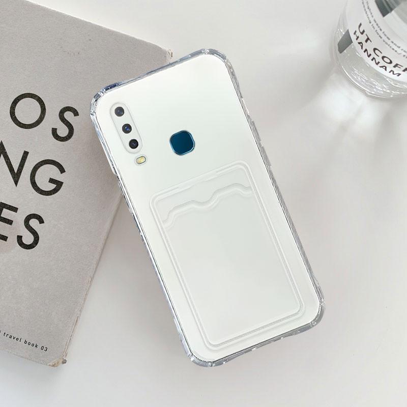 FOR ALL TYPE HP New! Transparent Card Slot Holder - Softcase Fullcover For Vivo Y17 Y12A Y12S Y20 Y20i Y20S Y21 2021 Y11 2019 Y12 Y12i Y15  Y21S Y33S T1X Y21T Y21A Y15S Y15A Y01 Y15C Y91C Y1S Y91 Y93 Y95 Y91i Y02 Y02T Y22 Y22s Y35 Y16 Y02s Y17S Y100 3