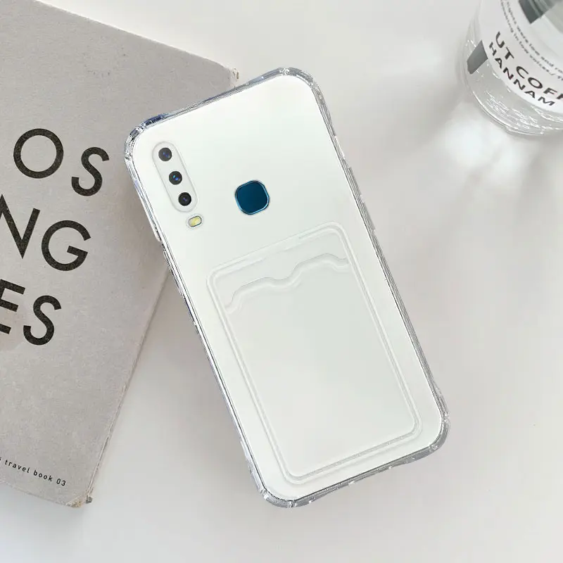 FOR ALL TYPE HP New! Transparent Card Slot Holder - Softcase Fullcover For Vivo Y17 Y12A Y12S Y20 Y20i Y20S Y21 2021 Y11 2019 Y12 Y12i Y15  Y21S Y33S T1X Y21T Y21A Y15S Y15A Y01 Y15C Y91C Y1S Y91 Y93 Y95 Y91i Y02 Y02T Y22 Y22s Y35 Y16 Y02s Y17S Y100 3