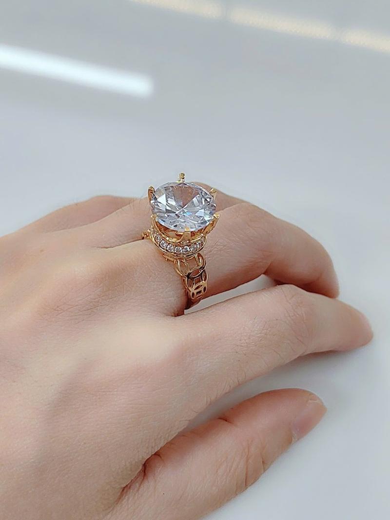 Product Introduction of Nhẫn kim tiền nữ hoàng hột cao đồng đỏ không xi màu miền tây 7