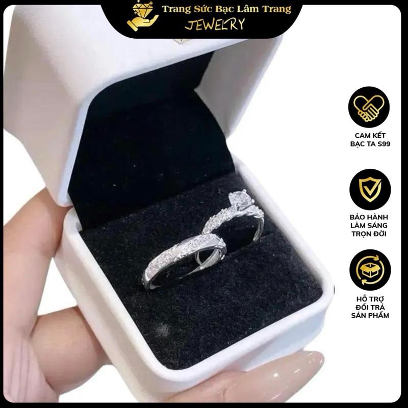  Nhẫn đôi xoắn bạc ta tình yêu LTJ012ND - Đủ size mẫu mới thời trang xinh xắn 