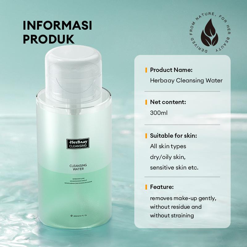Product Introduction of 【BUY ONE GET ONE】HerBaay 5 Seconds Cleansing Brightening Micellar Cleansing Water Makeup Remover Mata Tanpa Membuat Iritasi Moisturizing hydrating Deep Cleaning 145 ml 2