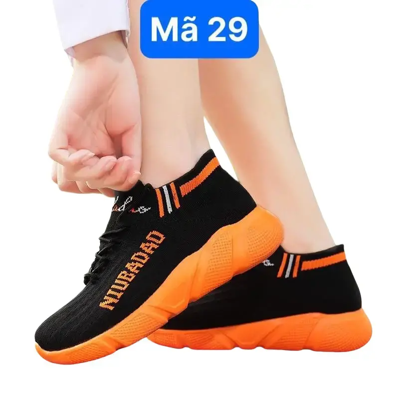 Giày thể thao NIUBADAO đen cam mã 29 chuyên nhảy shuffle dance, Zumba, chạy bộ…. Sneaker Sport Tập Thể Dục