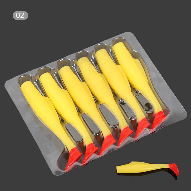 Product Introduction of Gewang Lembut, Bahan TPR, Set 6pcs, 8 cm, Gewang Memancing Getah, Umpan Renang Shad, Umpan Silikon, Ketibaan Baru 28