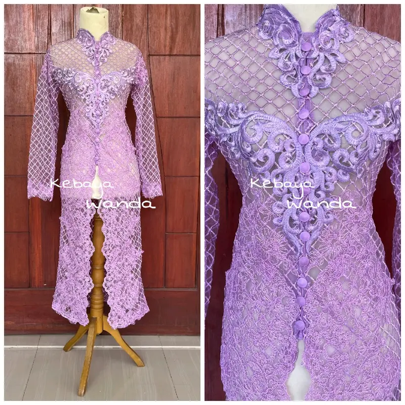 Ready Kebaya Akad Kotak Tanpa Payet / Kebaya Ibu Besan / Gaun Pengantin 5