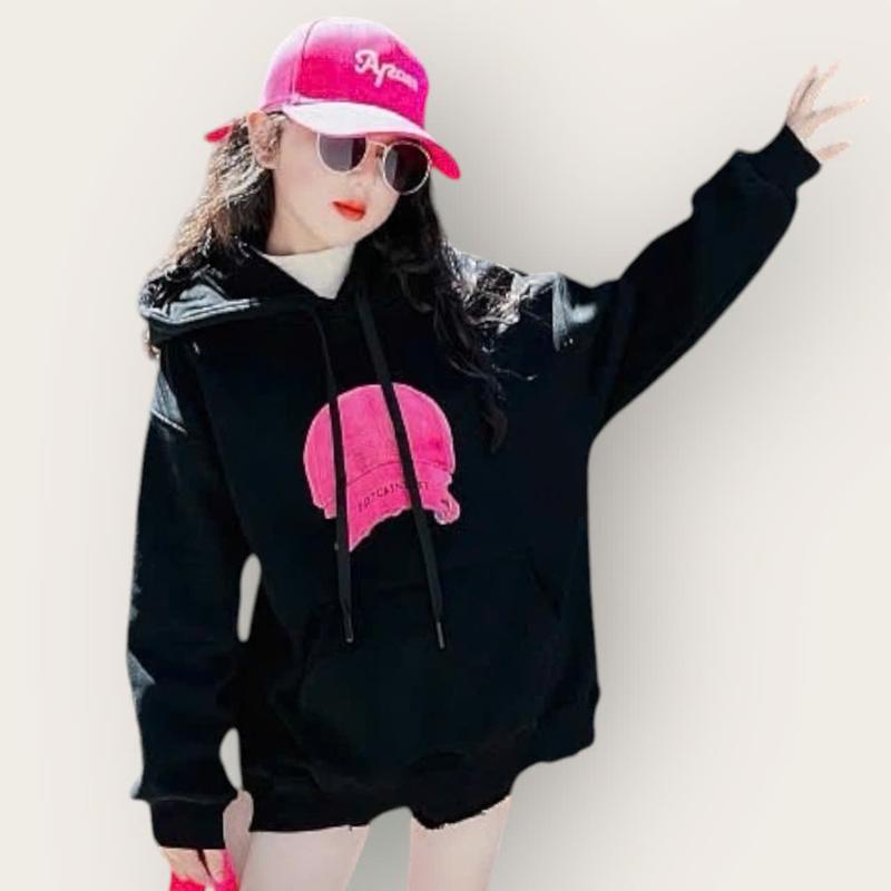 Áo Hoodie Nỉ Bé Gái Hình In CHIẾC NÓN Thời Trang Thu Đông Cho Bé Từ 14kg Đến 48kg