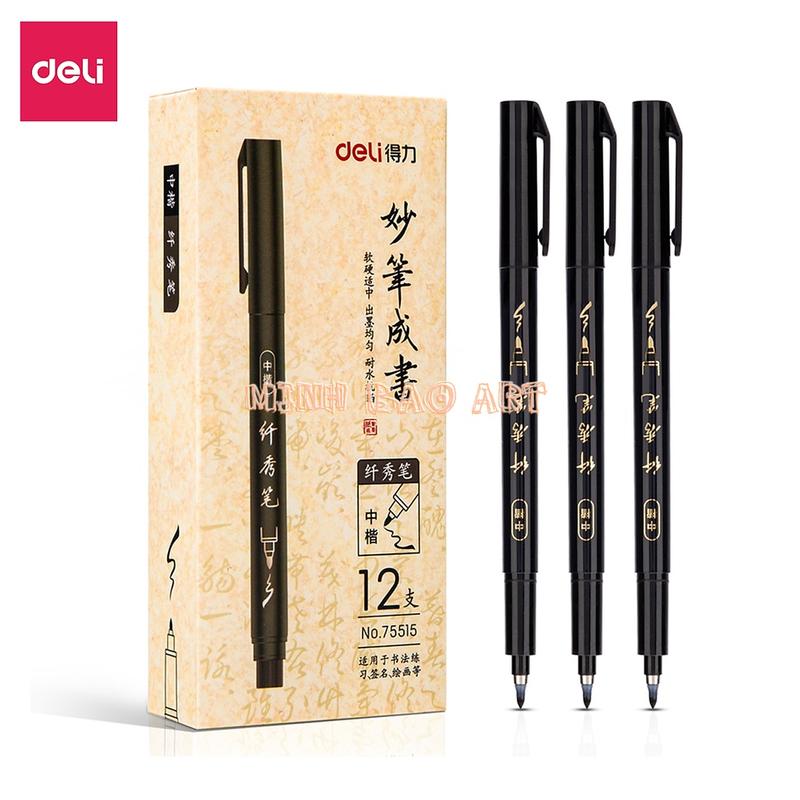 BÚT VIẾT THƯ PHÁP CHỮ HÁN CALLIGRAPHY DELI - BRUSH PEN NHIỀU KÍCH CỠ NGÒI