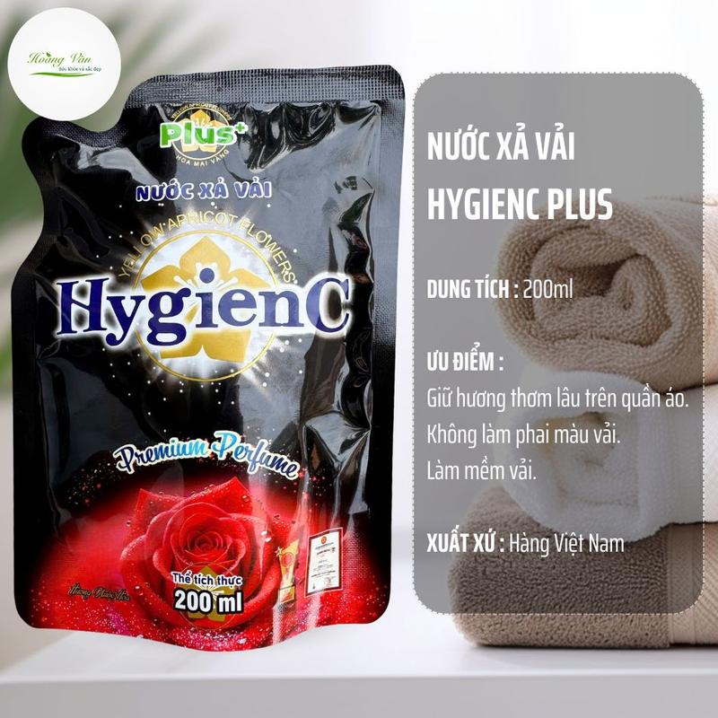 Bộ 02 Túi Nước xả vải HygienC Plus hương nước hoa giúp Làm Sạch xả thơm mềm vải quần áo- Dung tích 200 ml 2