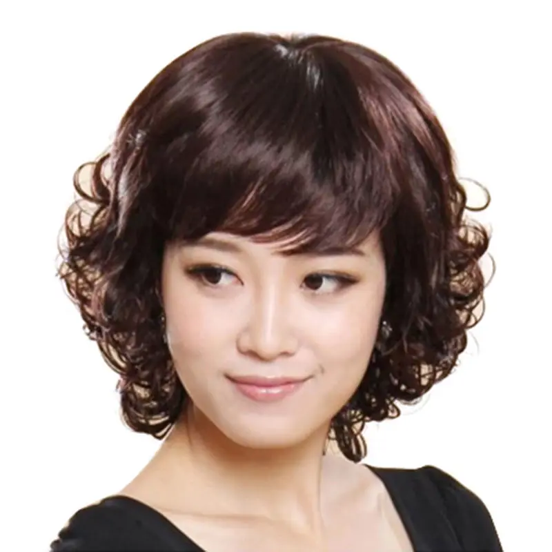 Tóc Giả Cho Người Trung Niên Và Cao Tuổi, Tóc Thật, Tóc Xoăn Ngắn, Trông Tự Nhiên Và Bồng Bềnh, Mô Phỏng, Với Da Đầu Đầu Tròn, Thích Hợp Cho Phụ Nữ Trung Niên, Bộ Sưu Tập Của 61.000 Người Dùng