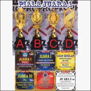 Piala Peringkat 1 + Stiker / Piala Juara / Piala Penghargaan / Piala Lomba