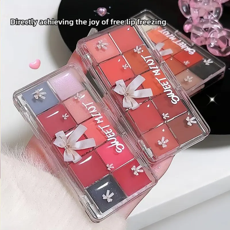 Son Kem, Son Môi 10 Màu, Bảng Màu Sweetmint, Dòng Công Chúa, Dưỡng Ẩm, Không Dễ Dán Vào Cốc, Son Môi tráng Gương 3