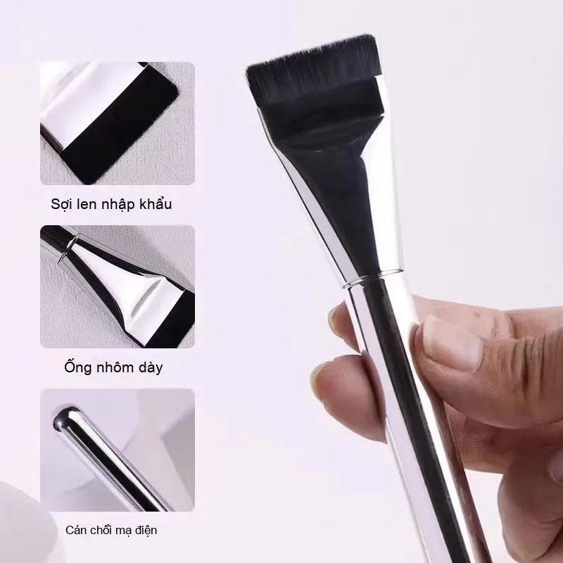 Cọ Tán Kem Nền Đầu Phẳng, Cọ Một Từ, Dụng Cụ Trang Điểm, Thích Hợp Cho Sinh Viên Và Nghệ Sĩ Trang Điểm, Đặc Biệt Cho Kem Che Khuyết Điểm Và Phấn Phủ, Kem Nền Trang Điểm, Thích Hợp Cho Người Mới, Giá Cả Phải Chăng