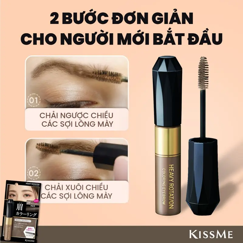 Mascara Chải Đổi Màu Lông Mày Chống Lem Trôi Kissme Heavy Rotation Coloring Eyebrow (8g) Cosmetic Women 6