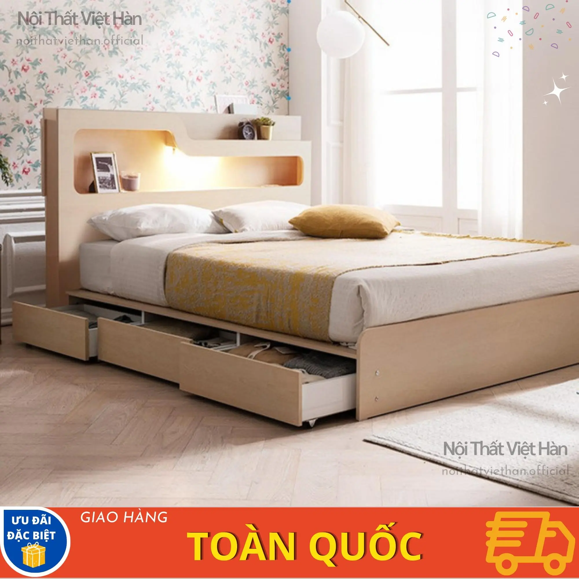 Giường ngủ đẹp, giường hiện đại, giường đơn, giường đôi The Light giường  ngủ giường  1m6x2m giường