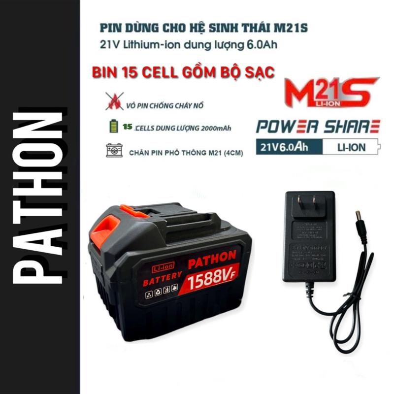 Pin 15 Cell PATHON Chân Pin Phổ Thông M21.Sử Dụng Nguồn 21V 6Ah ...