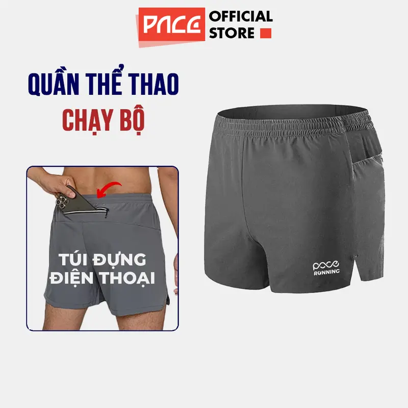 Quần Thể Thao Nam PACE DAILY Có Túi Đựng Điện Thoại Quần Đùi Chạy Bộ Thoáng Khí Thấm Hút Mồ Hôi Q2 0