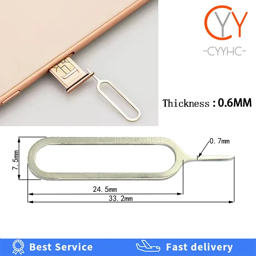 100pcs / 10pcs Universal Slim Sim Card Tray Pin Removal Tool Needle Opener Ejector for Phone