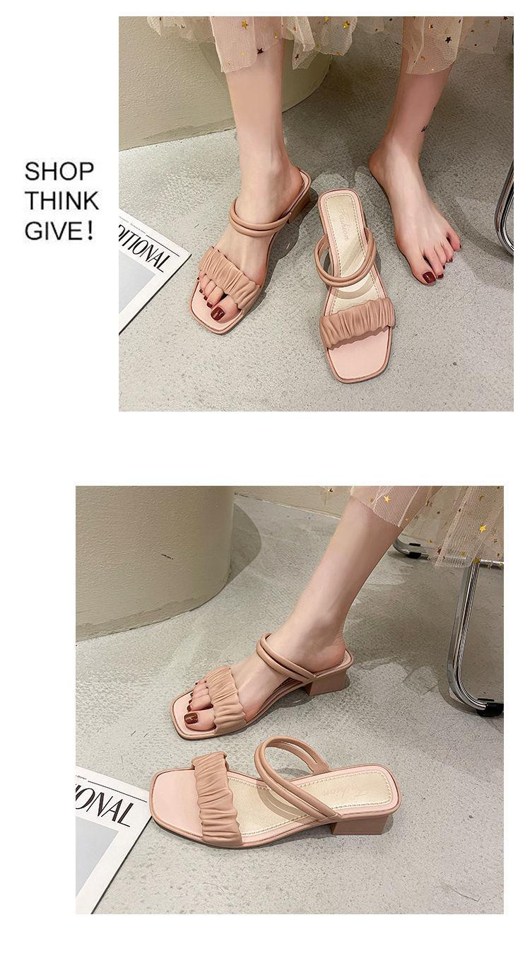 Product Introduction of 1PCS cool slippers women's autumn and summer fashion versatile thick heel non-slip outer wear Shoes Sandal 6