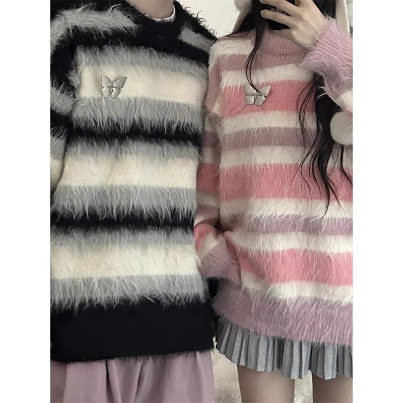 Product Introduction of Áo Len Phong Cách Preppy Phong Cách Hàn Quốc, Hàng Mới Về, Sọc Và Màu Tương Phản, Làm Bằng Len Chồn, Dành Cho Nam Và Nữ, Dáng Rộng Vừa Vặn, Ấm Áp, Thích Hợp Cho Mùa Đông Menswear 2
