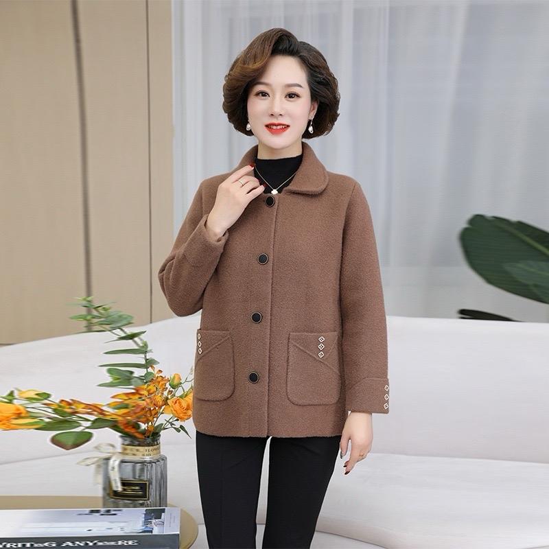 Áo khoác dạ cho mẹ trung niên hàng quảng châu cao cấp. Thời trang trung niên u60 sang trọng quý phái