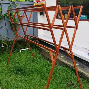 JEMURAN BAJU LIPAT KAYU JATI JAWA KUAT ANTI PEYOK