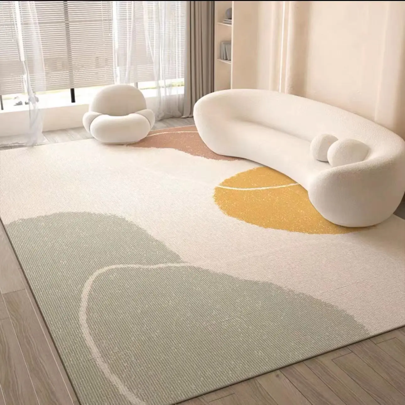 Living Room Carpet Silent Style New Ins Cream Style Table Carpet Sofa Floor Mat Large Size Absorbent Pads Stain Resistant