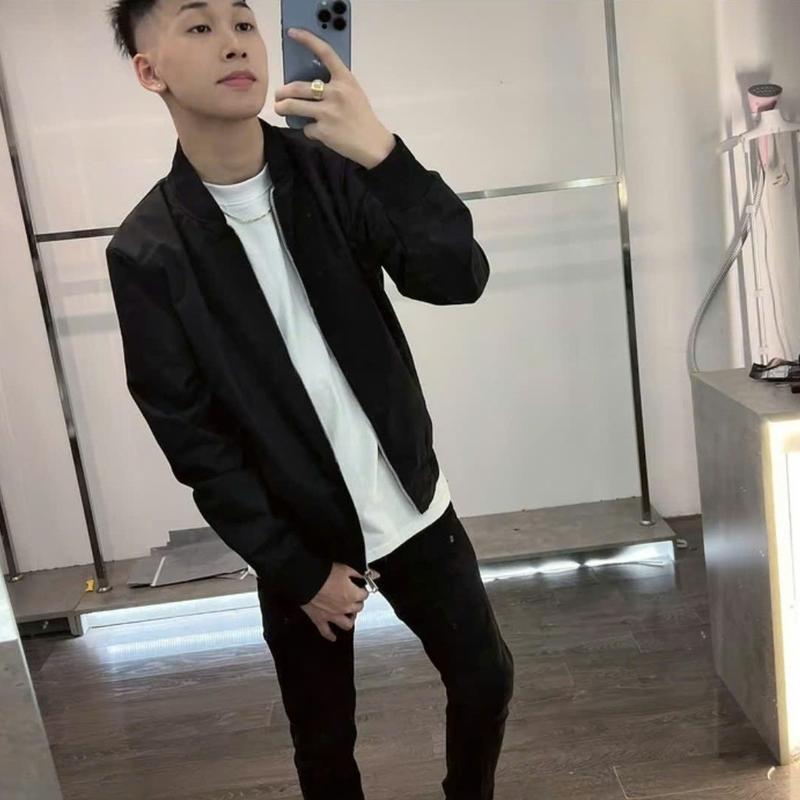 Áo khoác Gió Nam nữ  D S Q Đen Trơn  Bo Gân - Áo Bomber Gió 2 LỚP  Hàng Đẹp Màu Đen Thời Trang Nam Chất Liệu Gió Menswear áo  khoác mùa đông dsq áo