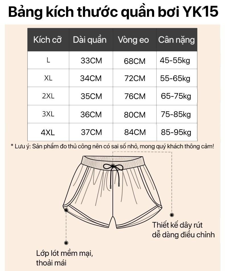 Product Introduction of Quần Bơi 2 Lớp Dáng Suông, Chống Lộ  YUKE - YK15/ Nhập Khẩu Chính Hãng, Đã Kiểm Tra Chất Lượng 1