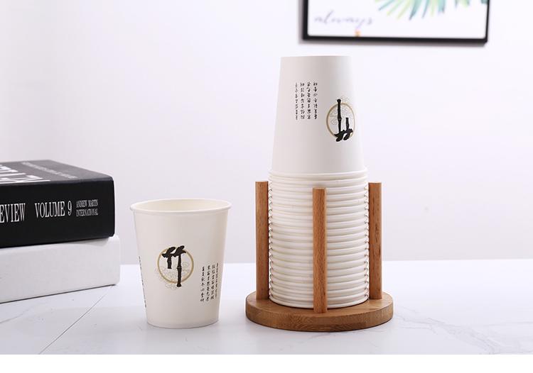 Product Introduction of Bamboo Wooden Cup Storage Rack Creative Round DIY Household Cup Holder For Disposable Paper Cup Counter Desktop Storage Rack 3