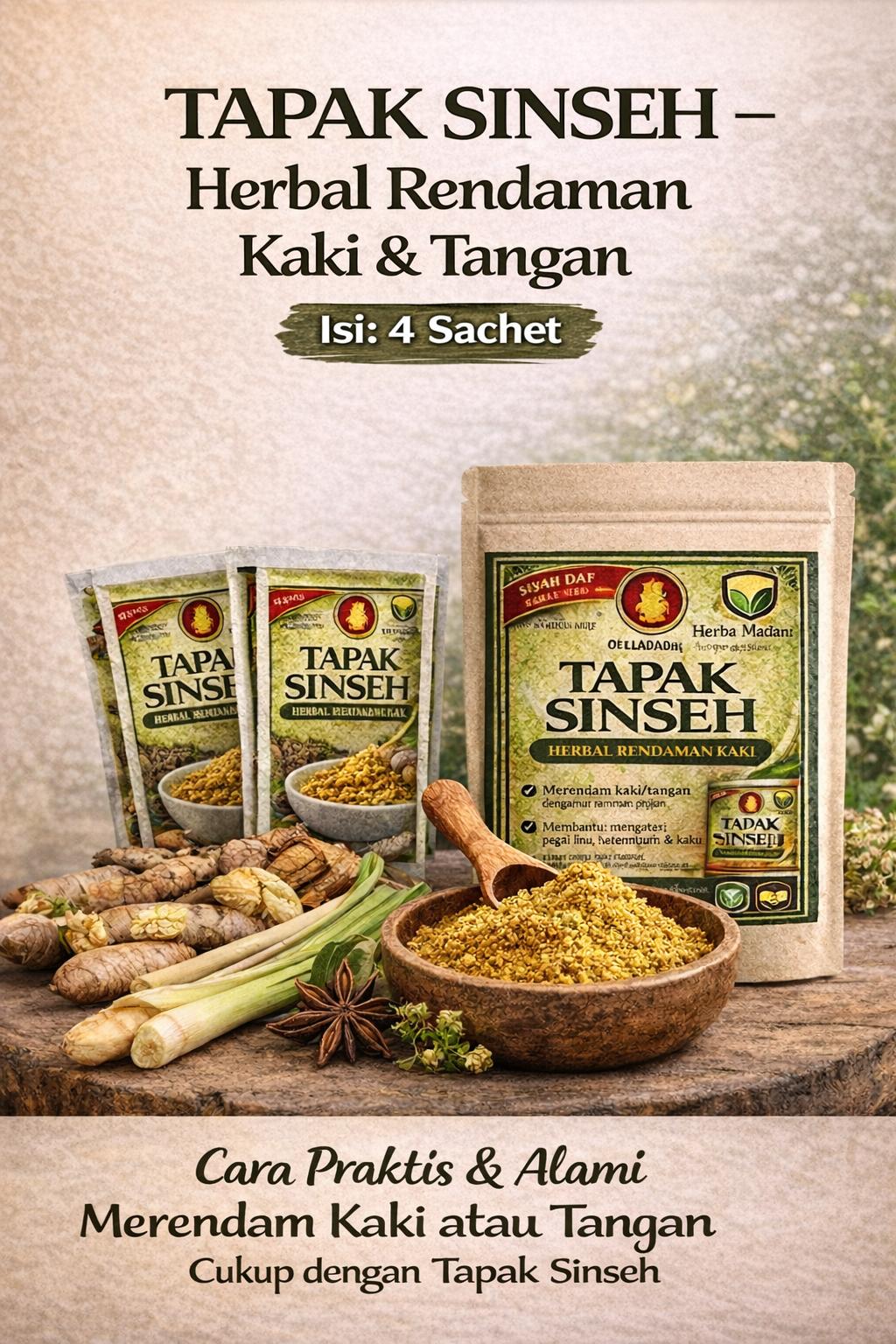 TAPAK SINSEH Serbuk rendaman kaki | herbal rendaman kaki | bubuk rendaman kaki