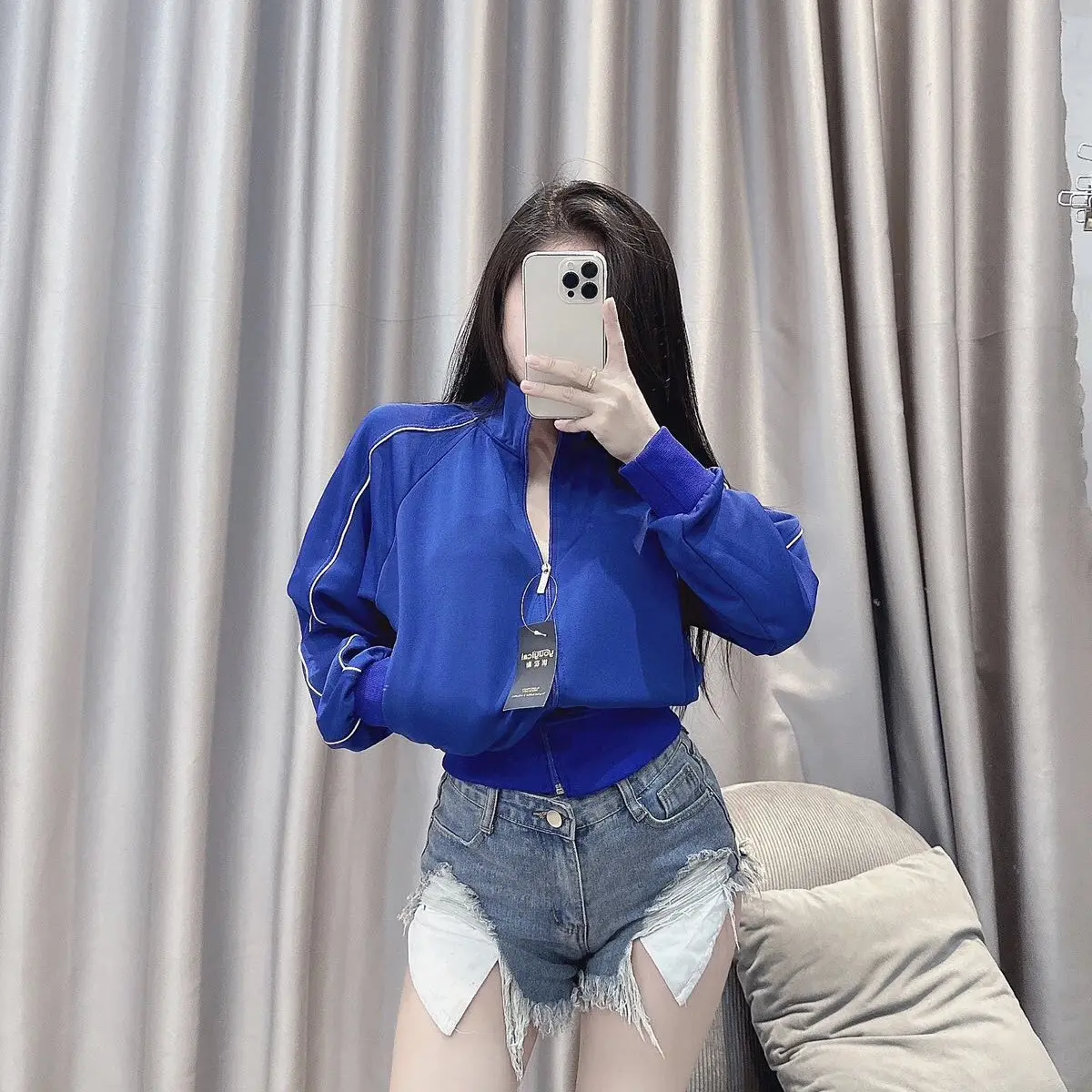 (Có nón)Khoác thun croptop nữ siêu xinh  Ôm gọn Women Áo