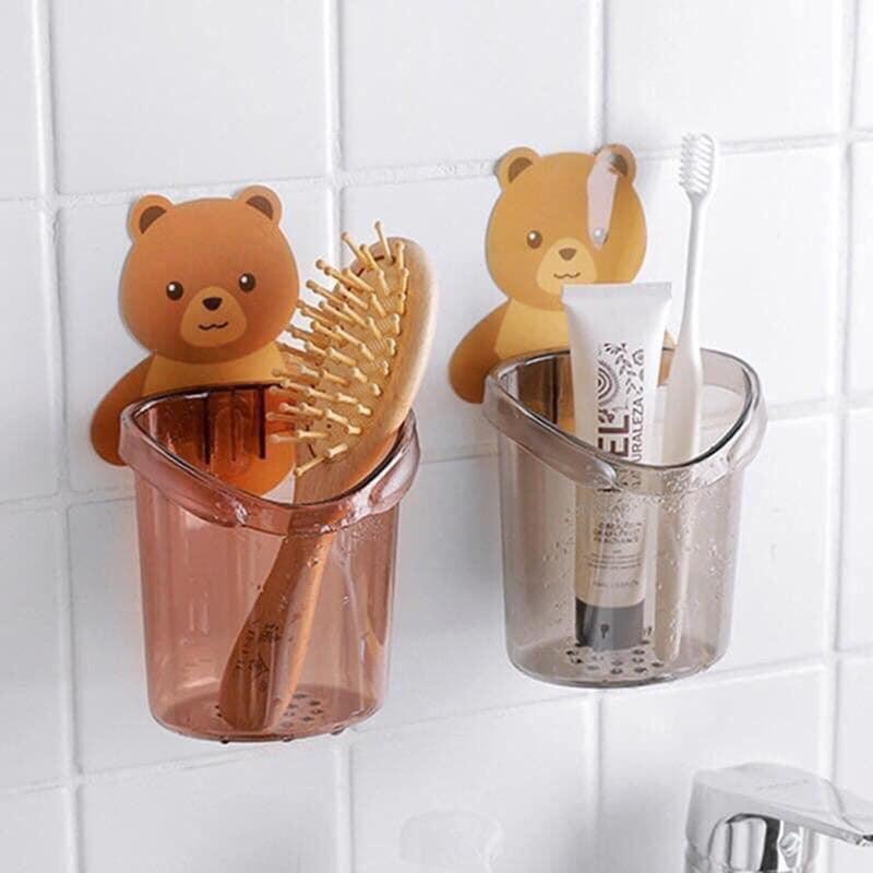 Sét 3 chiếc cốc gấu đựnġ bàn chải Đựng Bàn Chải Nhà Tắm 0