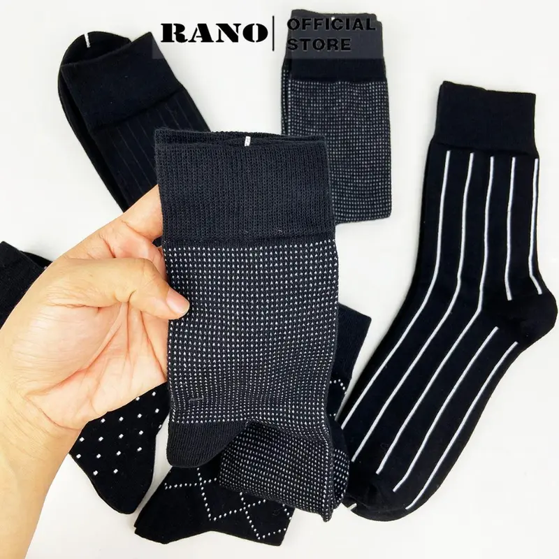 Set 5 đôi tất mang giày tây nam cổ cao RANO sợi cotton cao cấp thấm hút mồ hôi khử mùi Mix5_1 Nhung 7