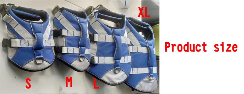 Product Introduction of Dog Life Jacket Pet Safety Rescue Swimsuit Dog Surfing Swimming Clothes Summer Vacation Oxford Breathable Bulldog Safety Clothes 30