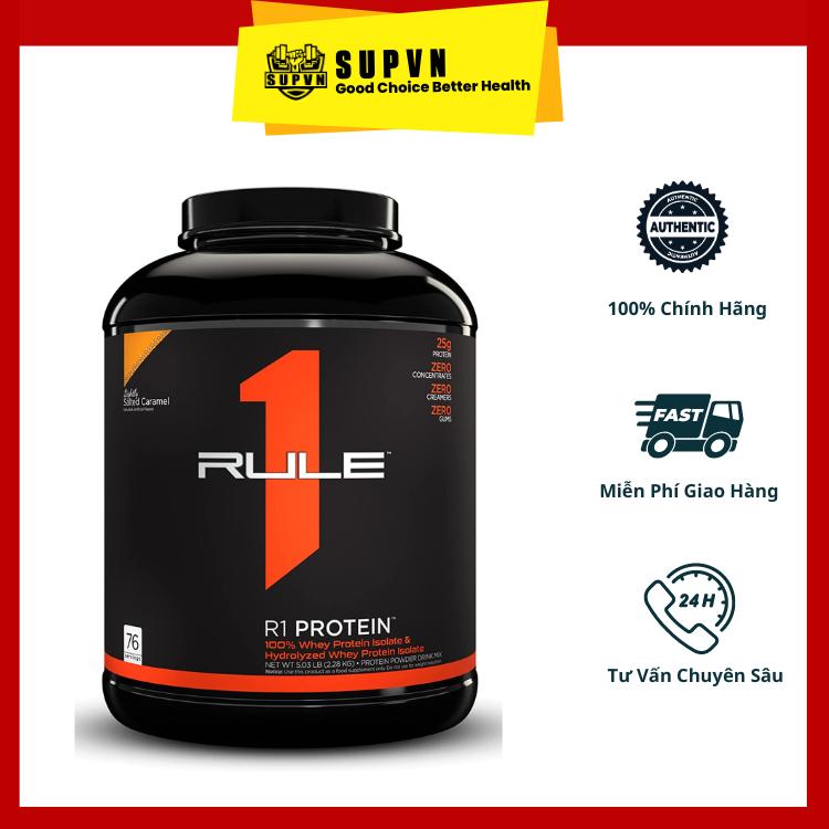 Bột Rule 1 Protein 5lbs (2.3kg) Hỗ trợ tăng cơ 100% Whey Protein Isolate & Hyrolyzed, 6g BCAAs