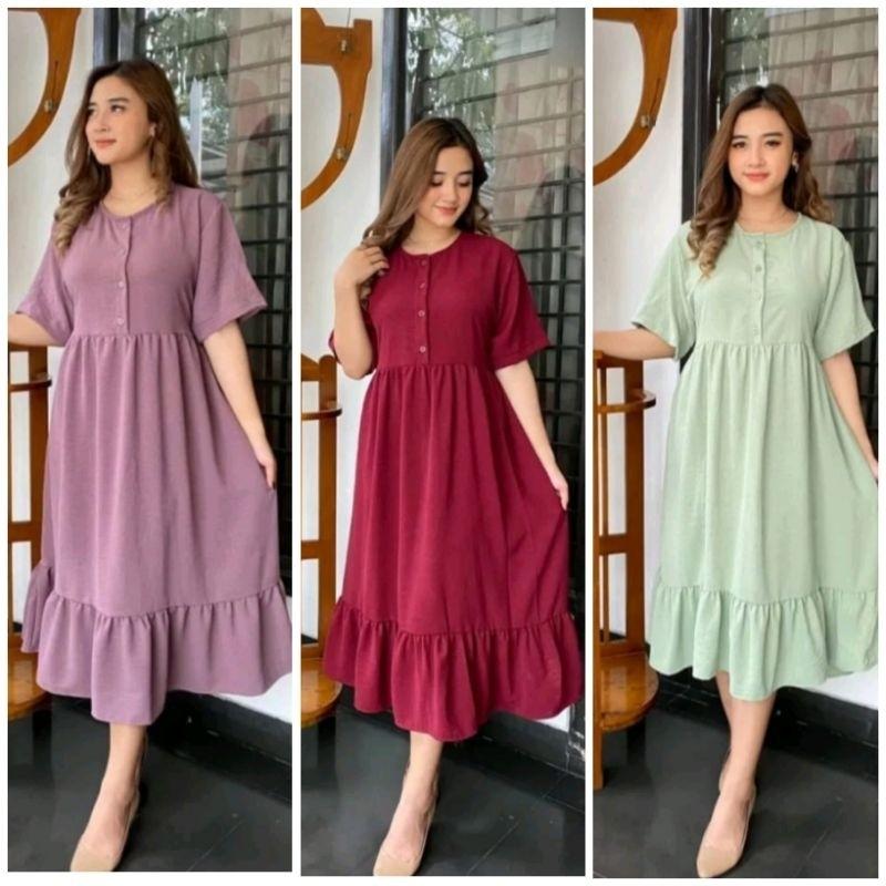 PAKET USAHA 3 PCS DASTER CRINKLE 100 RIBU DAPAT TIGA NADIRA DRESS KRINGKEL PREMIUM Airflow Busui 3
