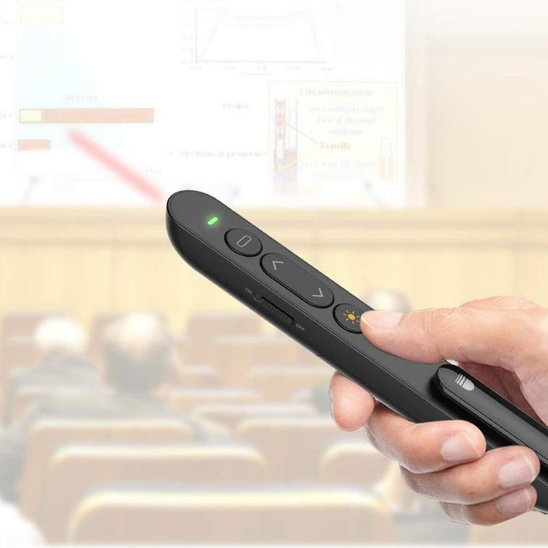 Multifunctional PPT Pager Remote Laser Pointer Presentation Controller With ABS Body Wireless AA Battery Included Meeting Presentation Remote Presenter For Conference Slide Control