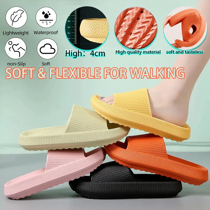 READY STOCK Kasut Wanita Home Selipar Room Slippers Women's Sandal EVA Fashion Slippers Upgrade Japanese Comfortable 4.0cm Thick Sole Shower Slippers House Slippers Indoor Slipper Women Waterproof
