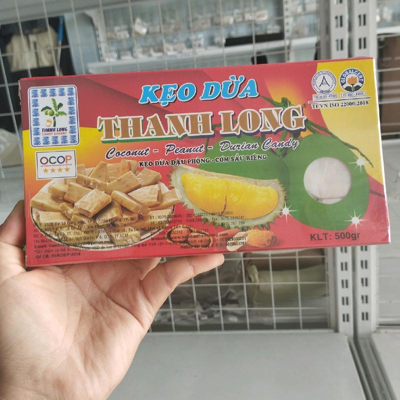 KẸO DỪA ĐẬU PHỘNG CƠM SẦU RIÊNG THANH LONG ĐẶC SẢN BẾN TRE 500G Ăn Vặt Candy Snack Food