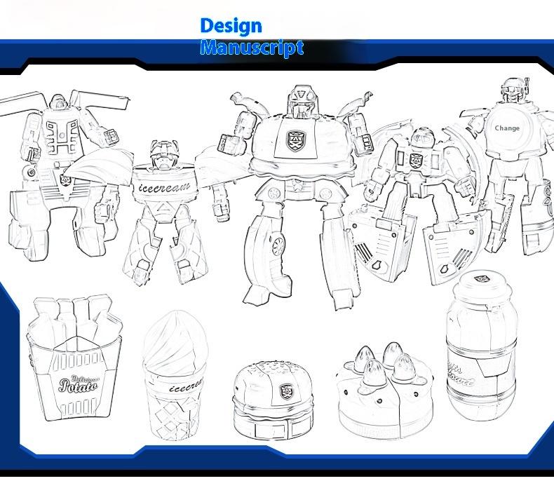 Product Introduction of Transformation Toy Robot Simulation French Fries Burger Ice Cream Children's Transformation Toy Gift 6