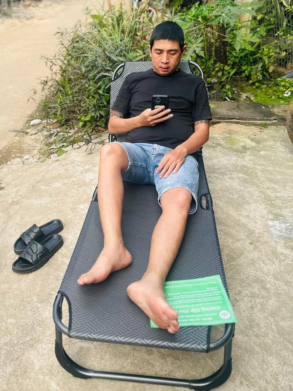 Giường xếp ngang 59x1m80 văn phòng vừa ngồi vừa nằm vãi lưới textilen ngan 57cm dài 1m8 loftbed giuong van gấp khung quái thong minh ngủ lò pallet sập gỗ chống gap