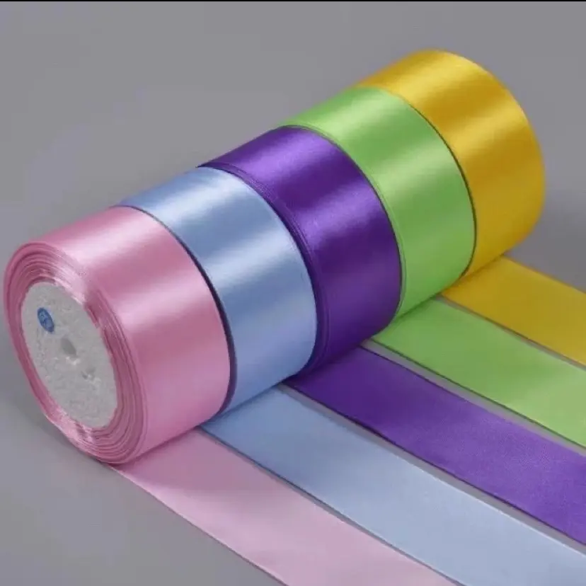 1 CÂY (5 CUỘN) RUY BĂNG LỤA TRƠN SATIN BẢN 4CM ĐỦ MÀU SẮC