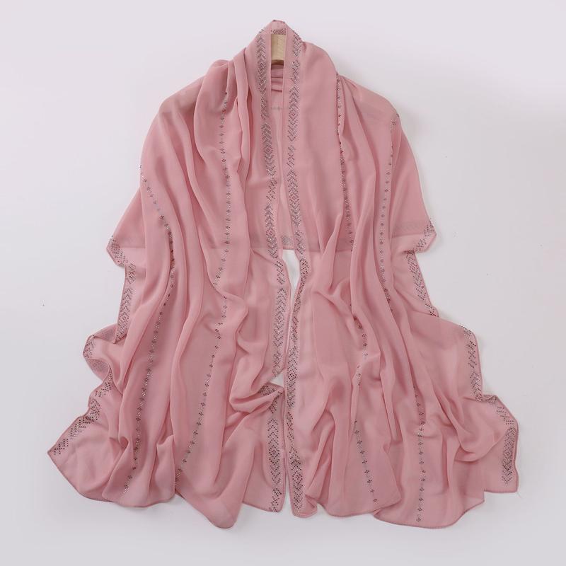 Product Introduction of Tudung Berlian Panas Garis Selendang Panjang Sifon Mutiara Baharu 7