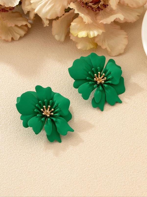 Women's Cute Flower Design Stud Earrings, 6 Pairs Elegant Multicolor Stud Earrings for Party, Daily Decor, Trendy All-match Vintage Jewelry for Birthday Gift 5