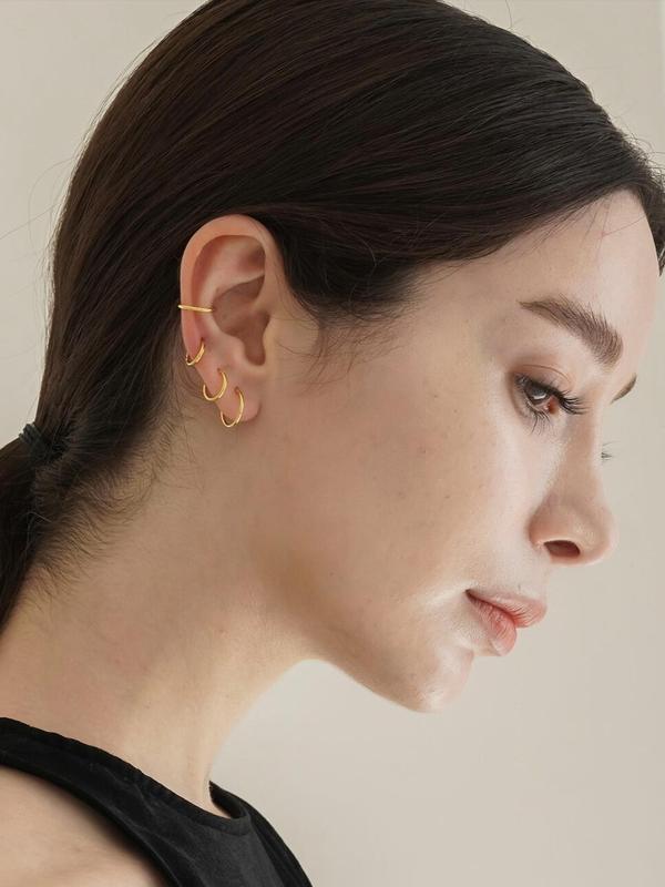 Women's Cute Small Hoop Earrings for Summer 2024, Fashion Stainless Steel Earrings for Women & Girls, Casual Jewelry for Party Decor, Trendy Exquisite Jewelry As Birthday Gift Stocking Stuffers For Adults, Mother's Day Gift 7