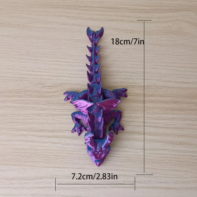 3D Printed Dragon Statue, Bendable Joint Dragon Figurine, Fantasy Theme Decoration for Home, Office Desk, Car, Living Room 1