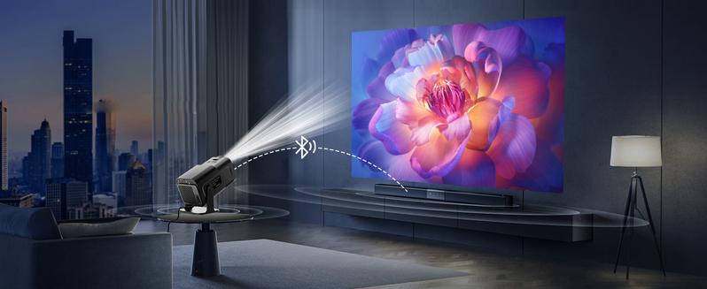 Product Introduction of Máy Chiếu Mini, Salange HY320PRO, với Wifi và Bluetooth, Ứng dụng tích hợp, 4K và 1080P, Máy chiếu mini gốc, 20000 Lumen, Hệ điều hành Android 11.0, Chân đế Có Thể Điều Chỉnh 270 °, Auto Keystone, Máy chiếu pk HY300, Nâng cấp 2025 2