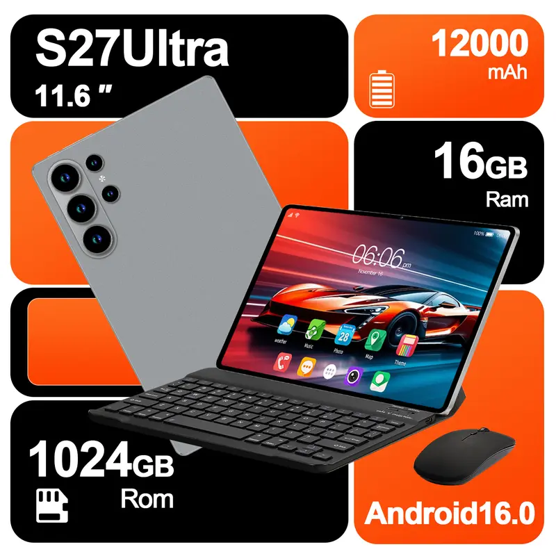Pad 17 Pro Max Tablet - 10.1-inch Android 12 with 512GB storage