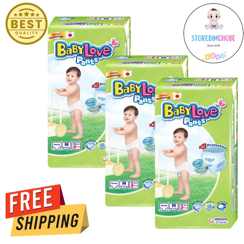 Combo 3 gói Bỉm tã quần BABY LOVE M48 L48 XL48 XXL48 Cho Bé Cho Bé