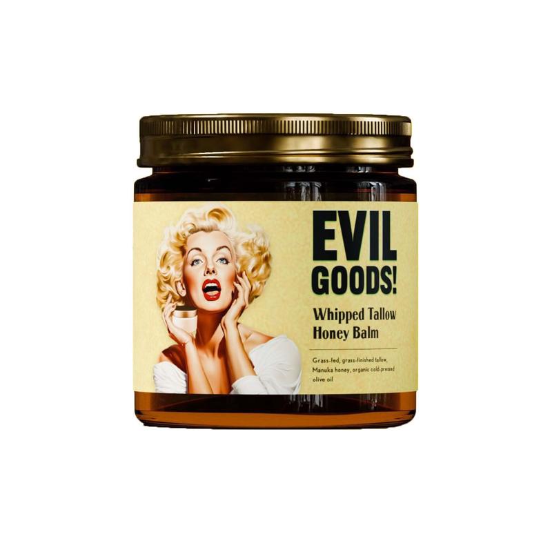Product Introduction of EVIL GOODS! Whipped Beef Tallow & Manuka Honey Organic Nourishing Face Cream, Moisturizer, Body Lotion, Skin Care and Lip Balm Hydrating Moisturizing 1